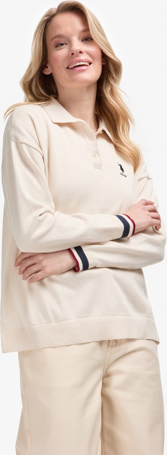 U.S. Polo Assn. Kadın Lacivert Polo Yaka Kazak 50314707-VR033