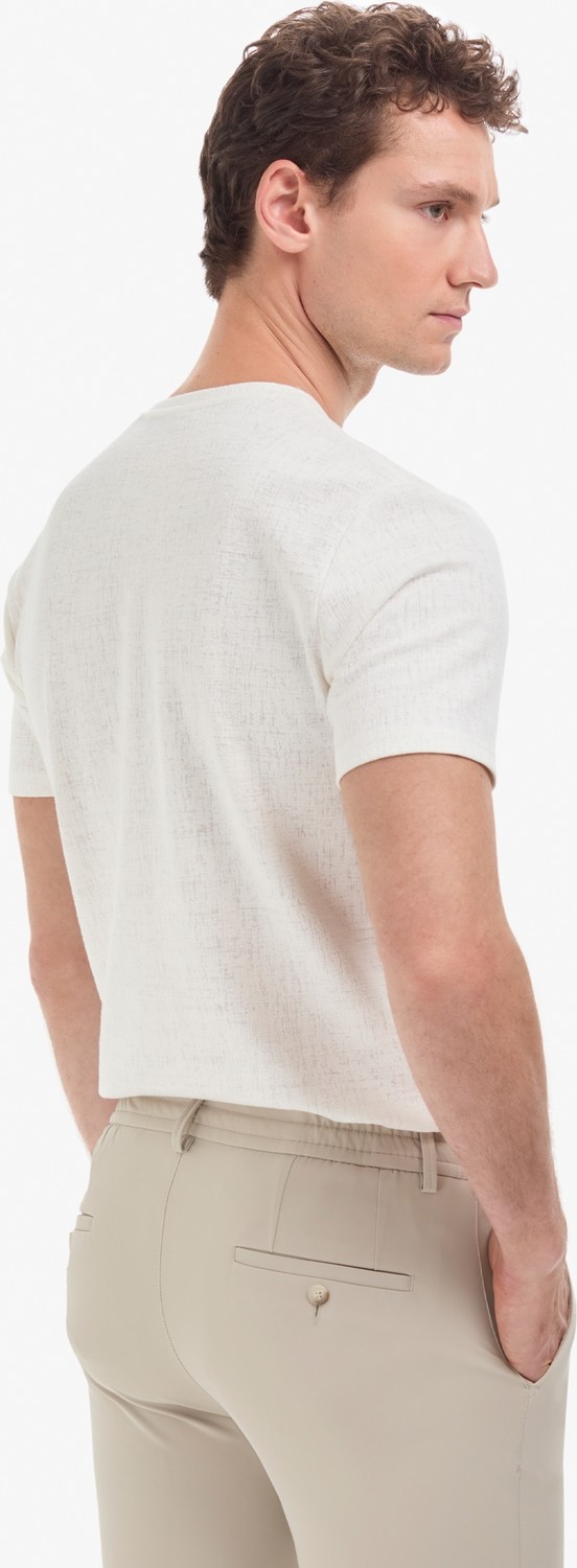 Pierre Cardin Erkek Ekru Regular Fit Tişört 50327857-VR019 görsel 5
