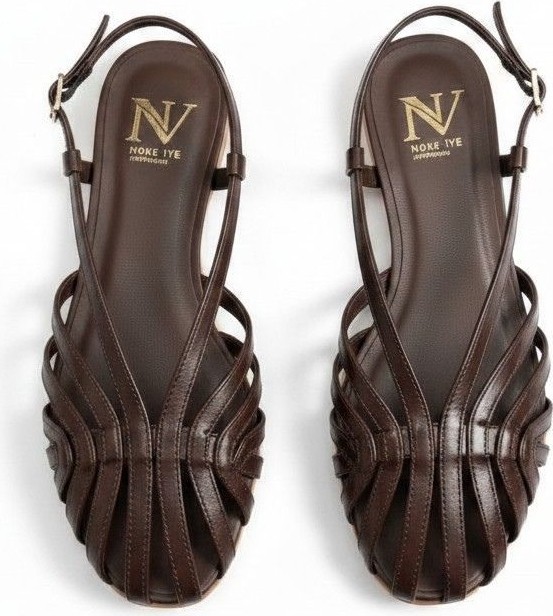 Ne&Ve Shoes Kahve Yılan Biye Kadın Günlük Sandalet