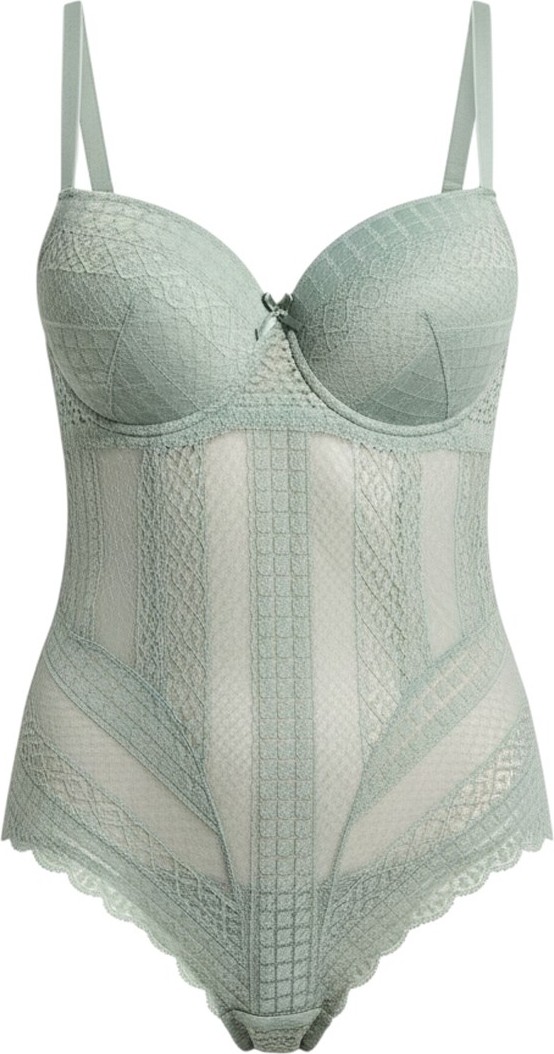 Hadiora Kadın Çağla Yeşili Dantelli Destekli Bodysuit görsel 3