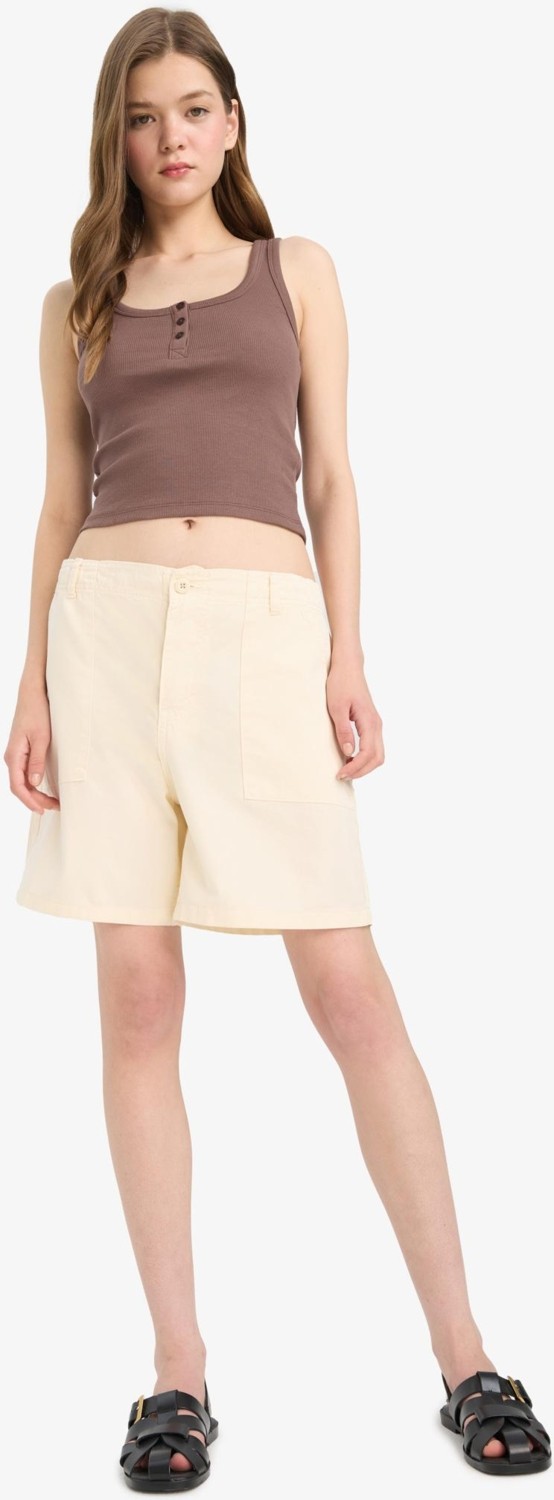 DeFacto %100 Pamuk Normal Bel Gabardin Şort F3318AX25SM