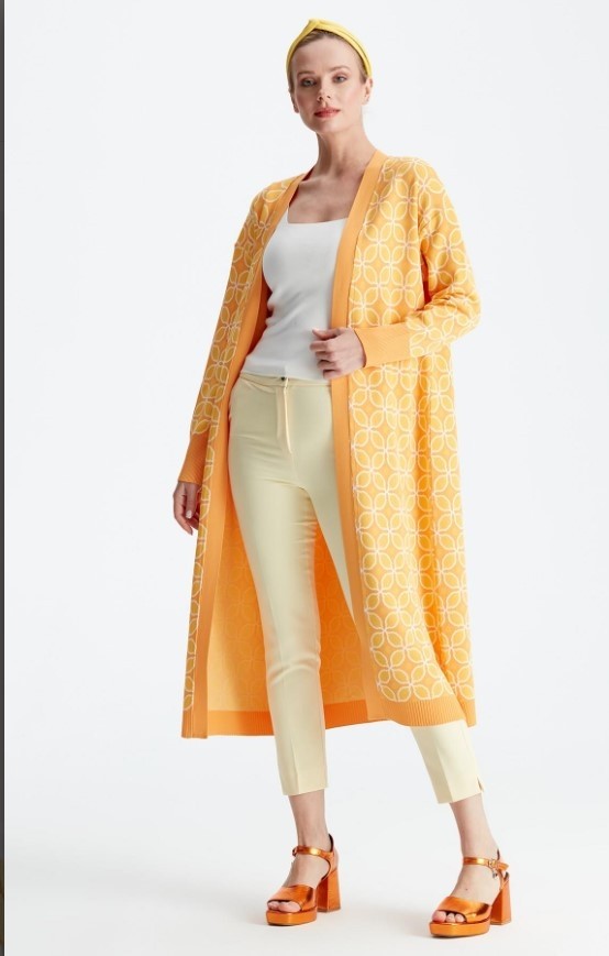 Belirtilmemiş 21190 Desenli Rayon Hırka görsel 2