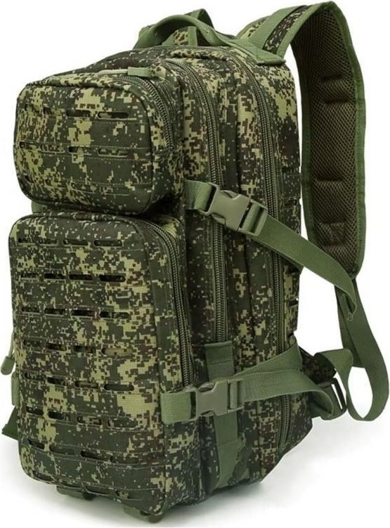 Single Sword 30 Litre Lazer Kesimli Sırt Çantası - Seyahat Dostu Taktik Outdoor Model - Renk: WOODLAND