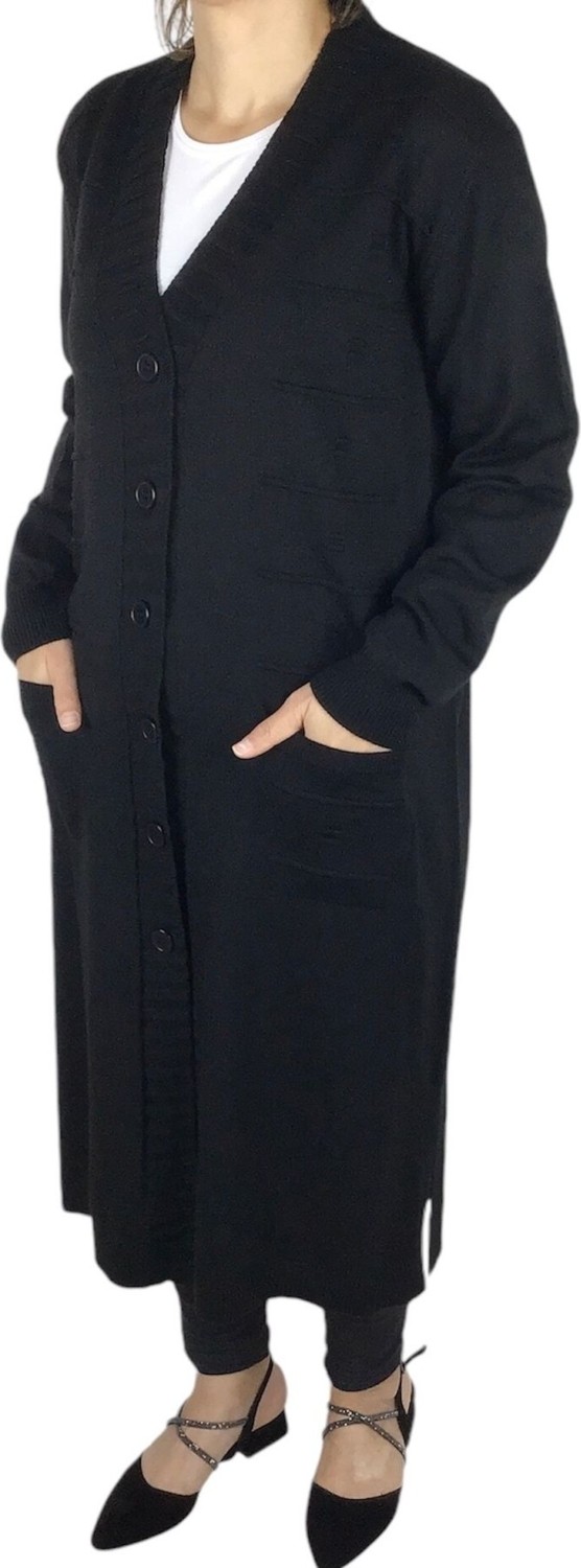 Ece Giyim Kadın Büyük Beden Düğmeli Mevsimlik Hırka görsel 2