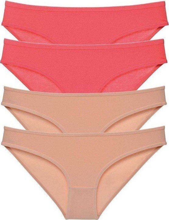 Kuzgun Ticaret 4 Adet Süper Eko Set Likralı Kadın Slip Külot Fuşya Ten