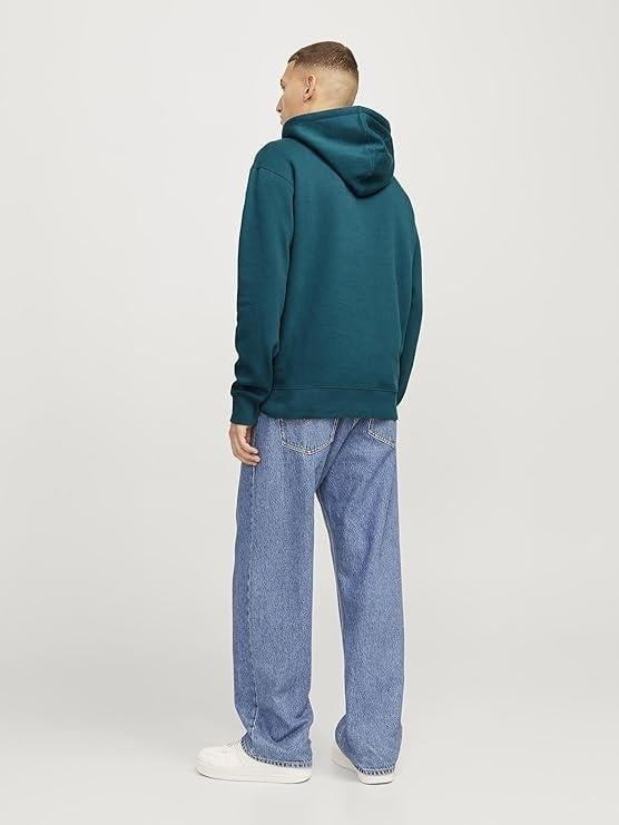Jack & Jones JJESTAR JJ SWEAT HOOD NOO Petrol Erkek Sweatshirt görsel 8