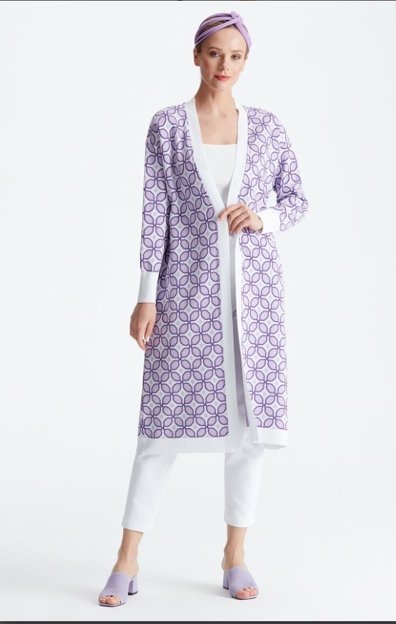 Belirtilmemiş 21190 Desenli Rayon Hırka görsel 5