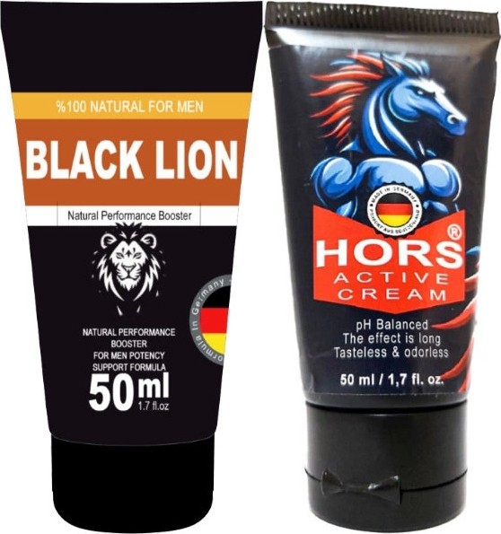 TeknoKapsül Black Lion Booster 50 ml + Hors Active Cream 50 ml / Erkeklere Özel Katılaştırıcı Krem Seti