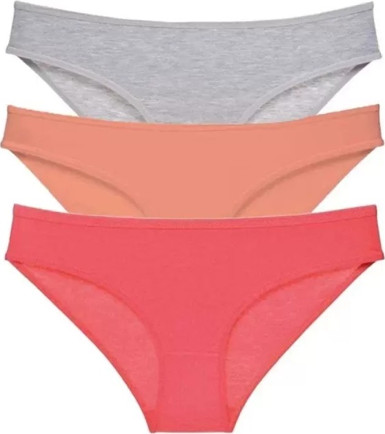 Royaleks 3 Adet Süper Eko Set Likralı Kadın Slip Külot Gri Pudra Fuşya