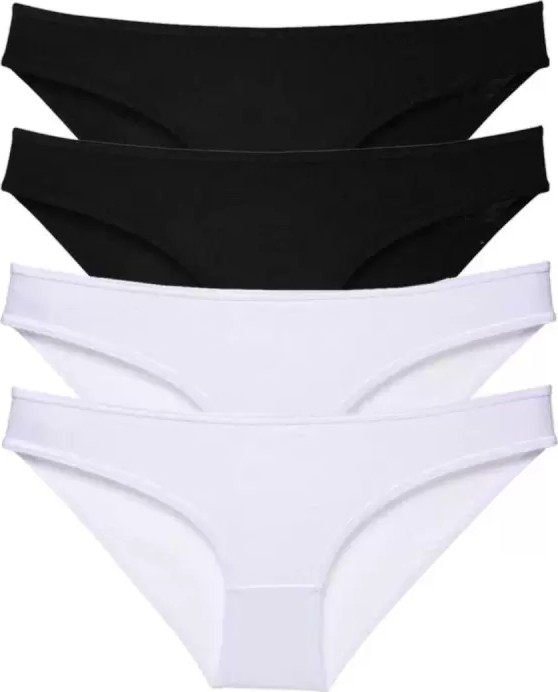 Royaleks 4 Adet Eko Set Likralı Kadın Slip Külot Siyah Beyaz