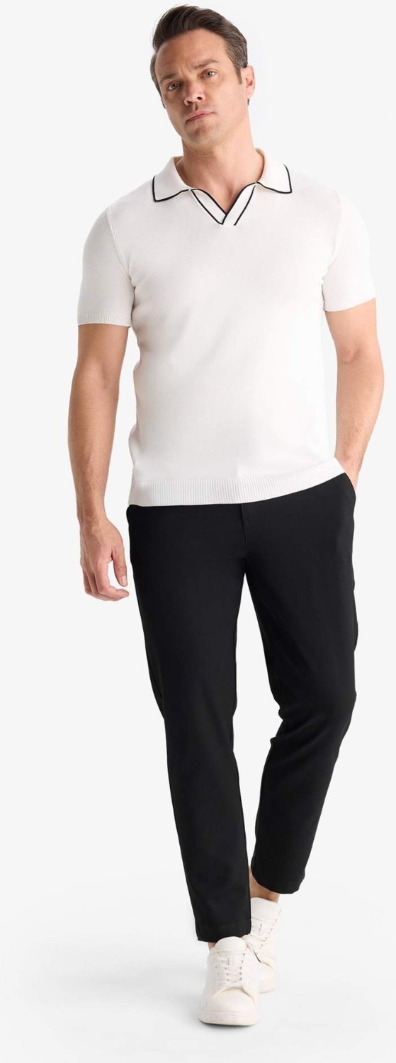 DeFacto Modern Fit Polo Yaka Kısa Kollu Triko Tişört C4984AX25SM görsel 2