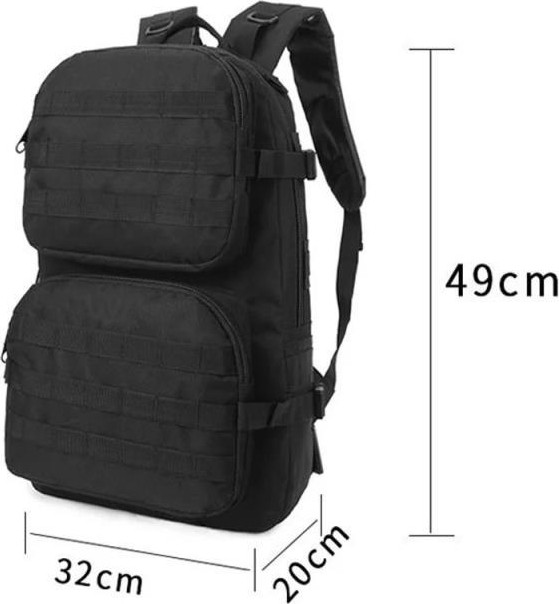 Single Sword Renkli Renk 50L Ekonomik Outdoor Taktik Outdoor Sırt Çantası, Siyah - Standart görsel 2