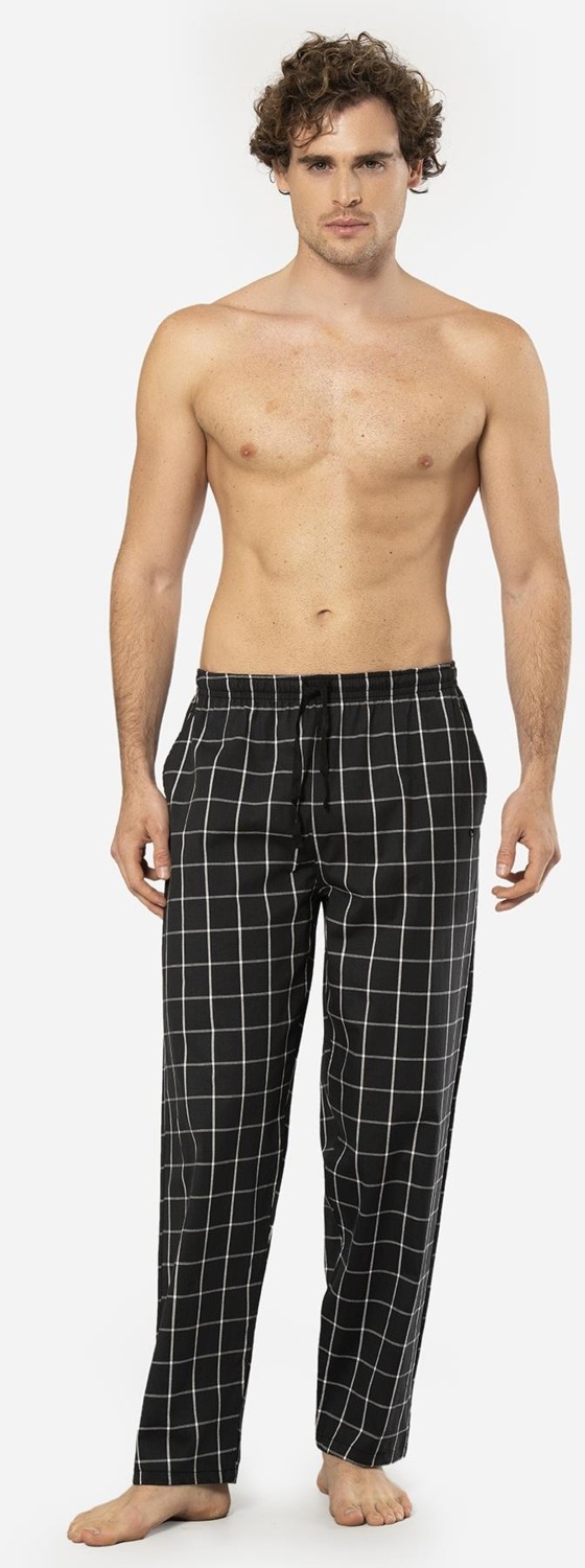 Cacharel Ekoseli Erkek Tek Alt Pijama, Cep Detaylıdır, %95 Pamuk %5 Likralı görsel 5