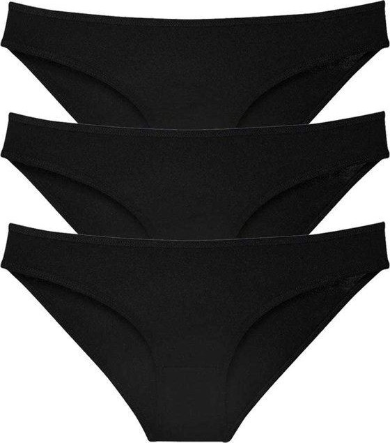 Kuzgun Ticaret 3 Adet Süper Eko Set Likralı Kadın Slip Külot Siyah