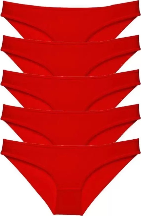 Royaleks 5 Adet Süper Eko Set Likralı Kadın Slip Külot Kırmızı