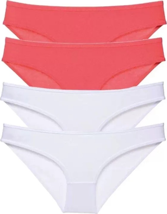 Royaleks 4 Adet Eko Set Likralı Kadın Slip Külot Fuşya Beyaz