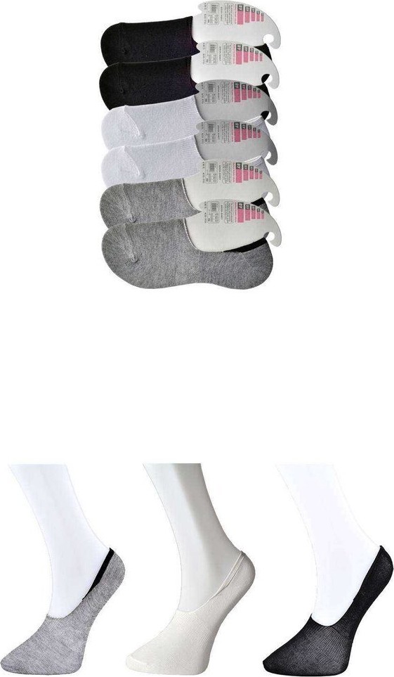 Sungur's Store Siyah Gri ve Beyaz Kadın Babet Çorap 6 Çift