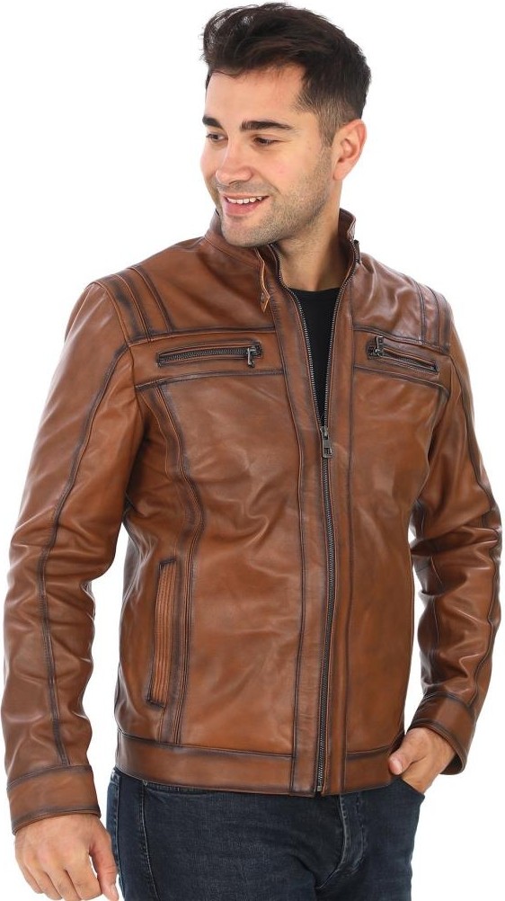 Sanalbolluk Spor Model Erkek Deri Mont Taba Renk