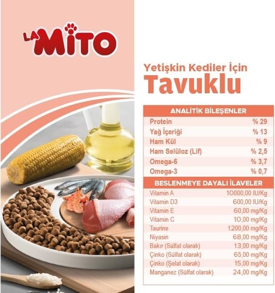 Aesco La Mito Tavuklu Yetişkin Kedi Maması 1 kg - 5'li Paket görsel 4