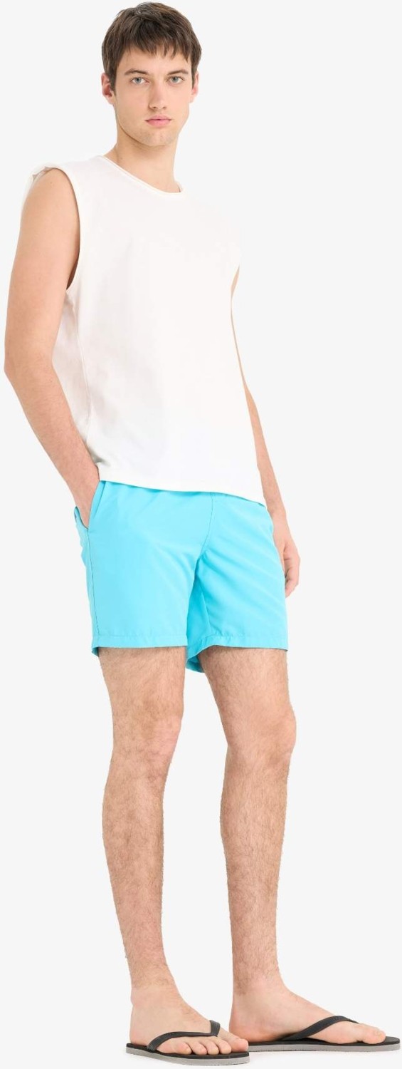 DeFacto Regular Fit Kısa Boy Cepli File Astarlı Beli Bağcıklı Düz Hafif Kumaş Deniz Şortu E5133AXNS görsel 3