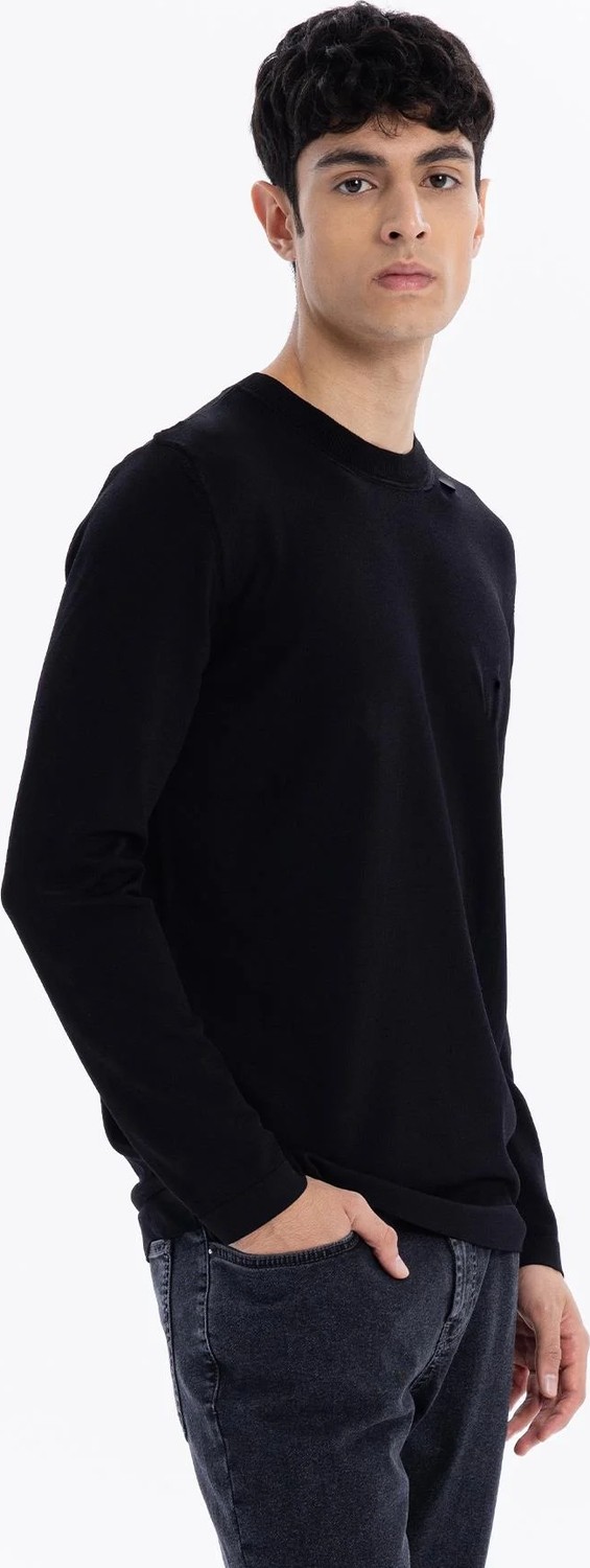 gmg firenze Bisiklet Yaka Slim Fit Basic Erkek Triko Kazak görsel 2