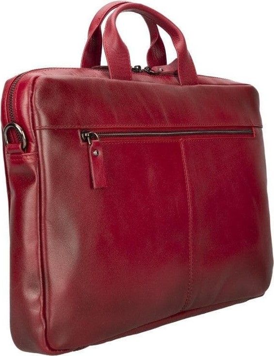 BloominBag Bloom Urban Shield 16" Crimson Red Deri Laptop / Macbook Çantası görsel 2