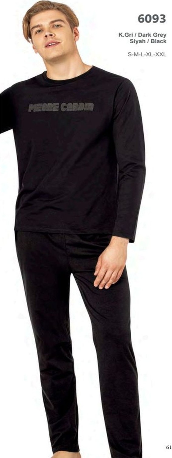 Pierre Cardin 6093 Erkek Uzun Kollu Bisiklet Yaka Pijama Takımı-Lacivert görsel 4