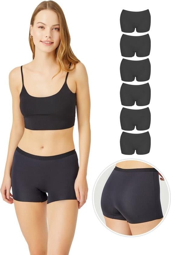 Cottonhill Kadın Basic Kahverengi Dikişsiz Lazer Kesim Boxer Konforlu Tasarım