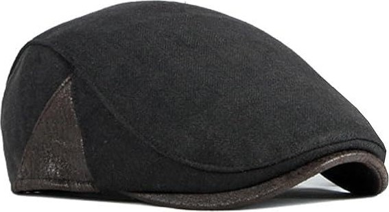 1001 Italyan Style Retro Düz Kışlık Erkek Kasket Şapka Tokalı Ayarlanabilir Erkek Siyah görsel 2