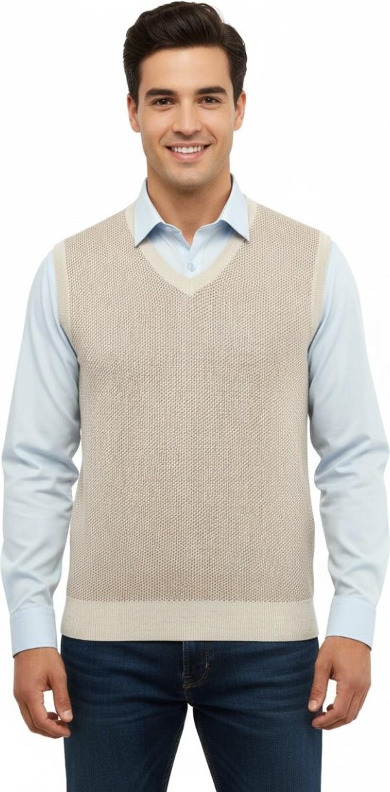 Erkek V Yaka Süveter Çelik Örgü Regular Kalıp 5206H BGL-ST04841