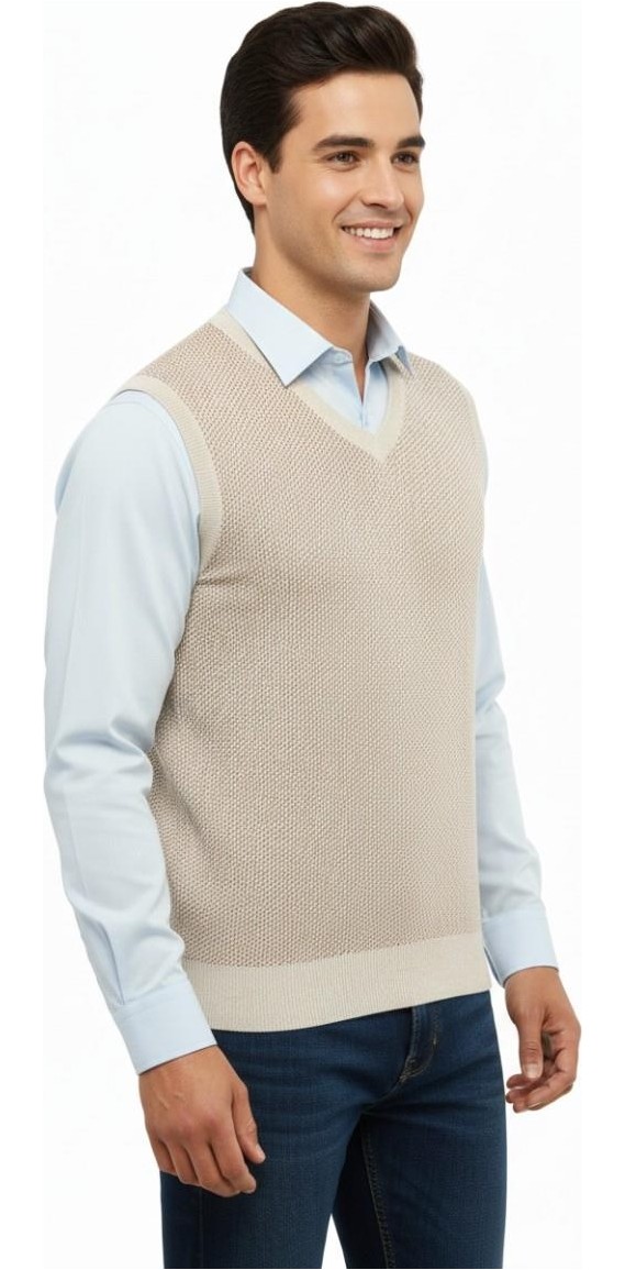 Erkek V Yaka Süveter Çelik Örgü Regular Kalıp 5206H BGL-ST04841 görsel 2