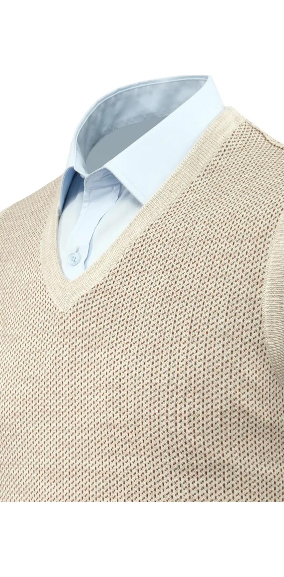 Erkek V Yaka Süveter Çelik Örgü Regular Kalıp 5206H BGL-ST04841 görsel 4