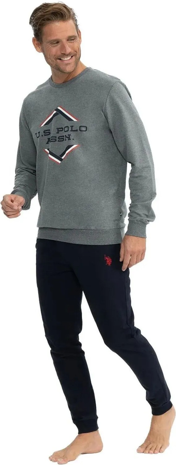 U.S. Polo Assn. Erkek Uzun Kollu Yuvarlak Yaka Eşofman Pijama Takımı S25818 görsel 5
