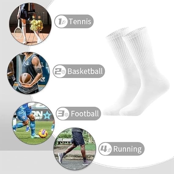 Aesco Kutulu 6 Çift Pamuklu Tenis Çorap Soket Boy - Unisex, Pamuklu Renkli Çizgili Fitilli Kolej Spor Nefes Alabilir Atletik Performans, Kadın Erkek Çorap Yazlık Tenis Çorapları (36-40) görsel 2