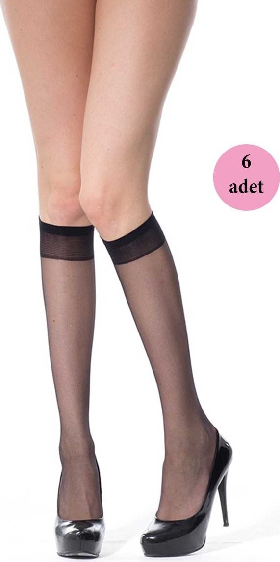 Sungur's Store 6 Adet Ince Dizaltı Çorap 20 Denye 500 Siyah