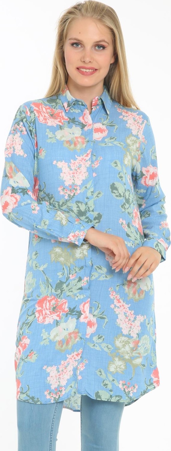 Ladies First Desenli Tunik 9000-D11 Pamuk Kumaş