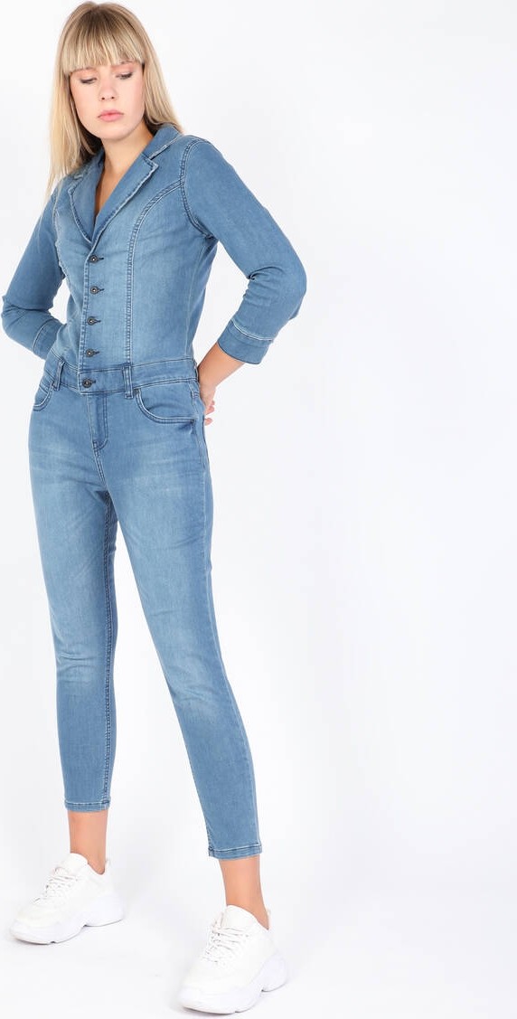 Banny Jeans Kadın Mavi Jean Tulum Pantolon görsel 4