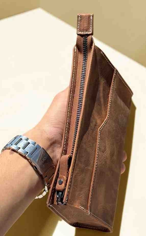 Vintage Leather Craft Hakiki Deri Erkek El Çantası görsel 4
