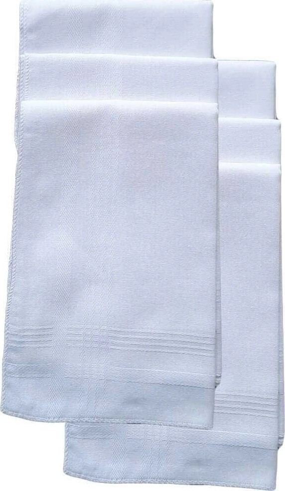 Universal 6 Lı El Cep Yaka Kumaş Mendil 36X36 cm 100 Pamuklu Tm Beyaz görsel 3