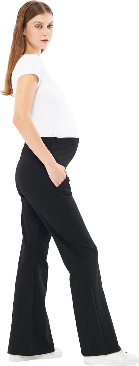 Luvmabelly - MYRA8155 - Ispanyol Paça Çelik Örme Hamile Pantolonu görsel 3
