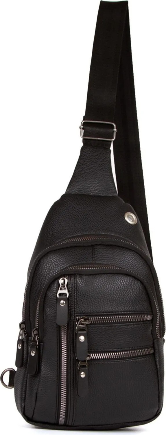 Newish Polo Deri USB Kulaklık Çıkışlı Fermuarlı Çapraz Göğüs ve Omuz Çantası newpolo160 - Siyah görsel 5
