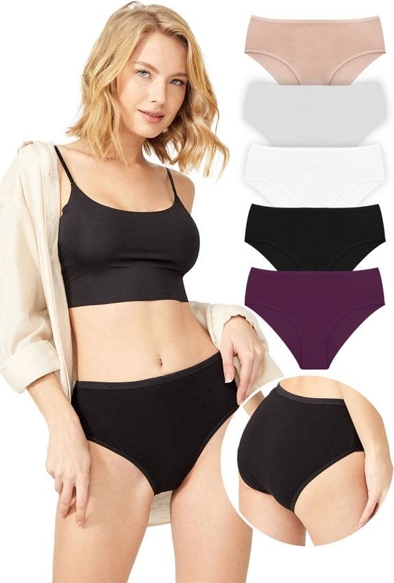 Cottonhill Basic Klasik Pamuklu Geniş Kenarlı Bato Külot 5'li Paket