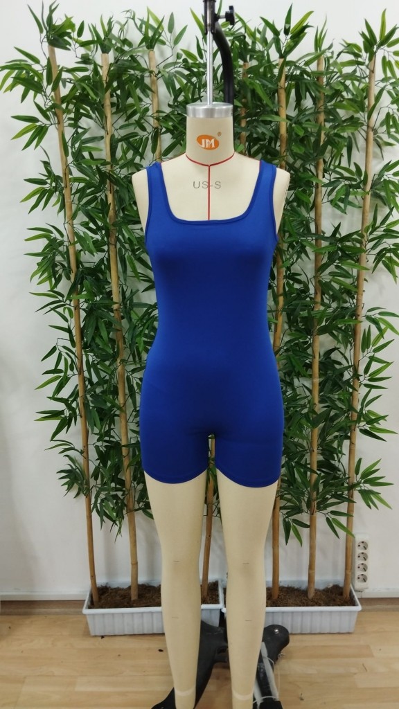 Serac Collection Kadın Kare Yaka Sırt Dekolte Detay Dalgıç Bodycon Mini Tulum görsel 6