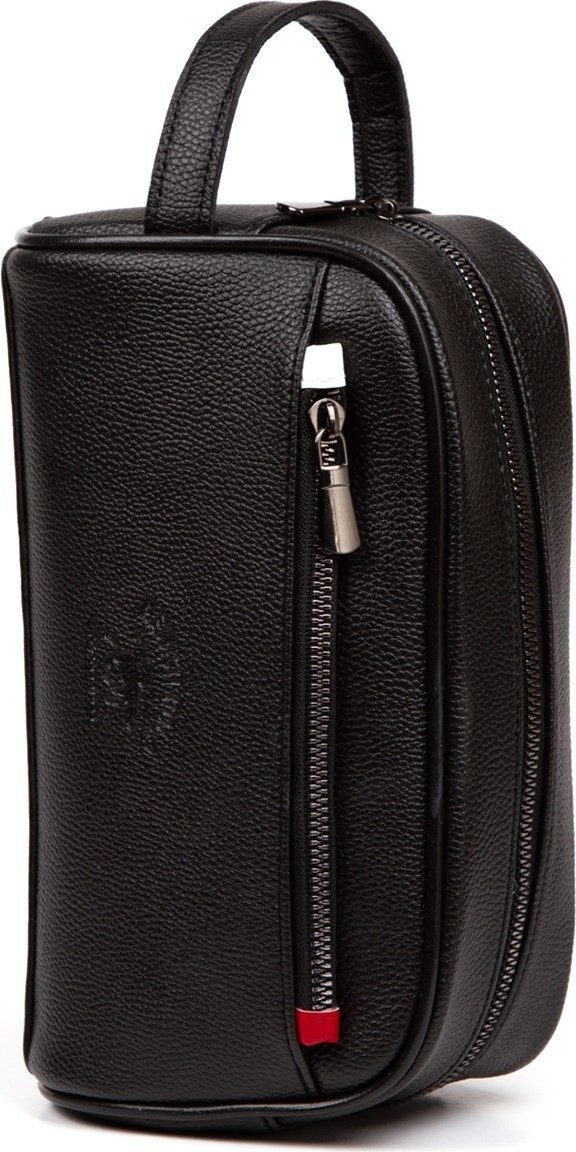 Newish Erkek Deri Portföy Clutch Traş Kozmetik Bakım ve Günlük El Çantası (14X24CM) NEW171 - Siyah - Lacivert