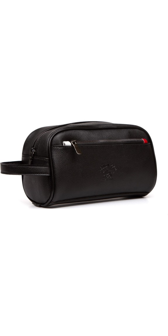 Newish Erkek Deri Portföy Clutch Traş Kozmetik Bakım ve Günlük El Çantası (14X24CM) NEW171 - Siyah - Lacivert görsel 2