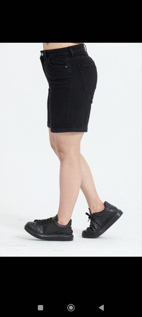 Aida Fashion Denim Şort Likralı Buyuk Beden .