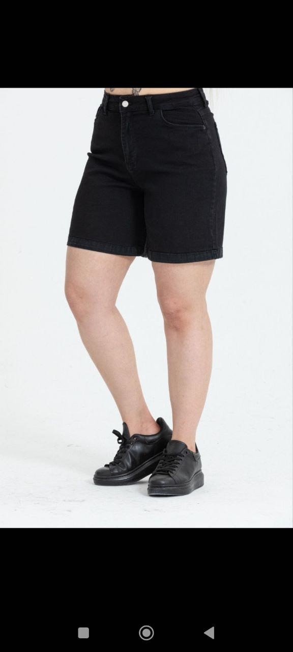 Aida Fashion Denim Şort Likralı Buyuk Beden . görsel 2