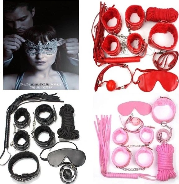 Fantastik Store Arias Closet Grinin 50 Tonu Fantazi Kelepçe Kırbaç Seti görsel 7