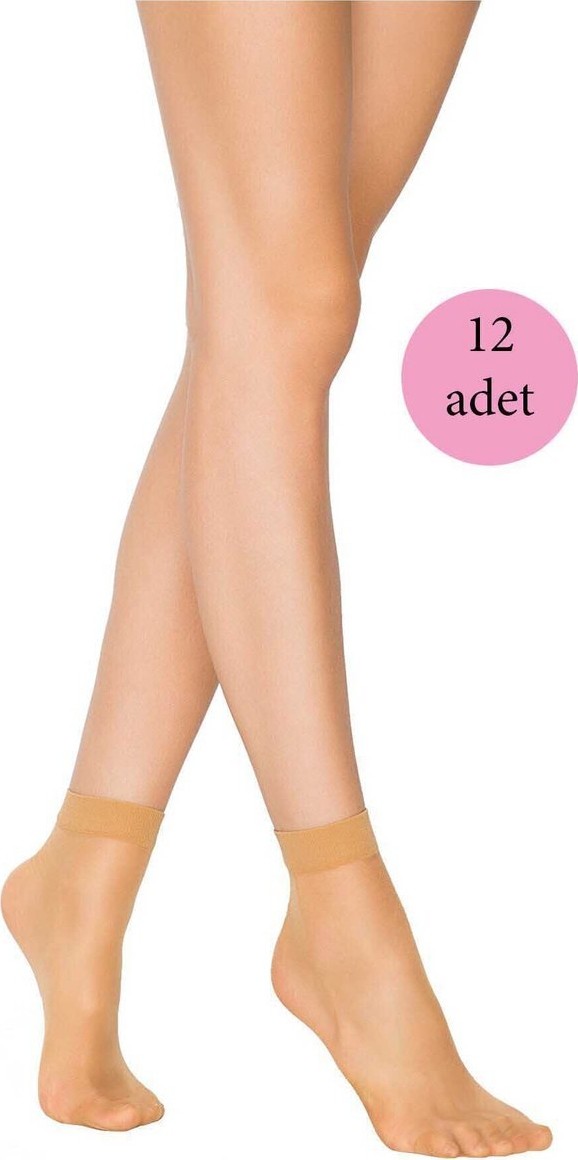 Mbb E-Ticaret 12 Adet Fit 15 Soket Ince Parlak Kısa Çorap Ten