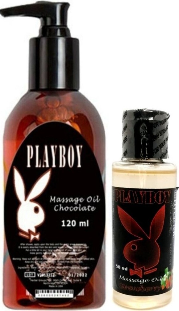 TeknoKapsül Playboy Aromaterapi Çikolata Massage Oil 120 ml + Çilek Aromalı Massage Vücut Masaj Yağı 50 ml